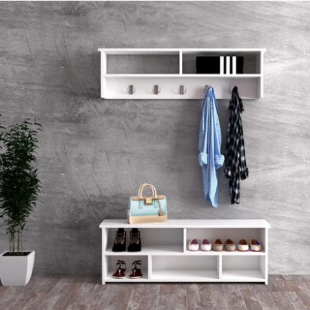 KayRana Venice White Hallway Shoe Cabinet