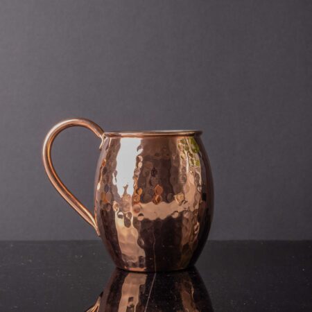 Handmade Copper Moscow Mule Mug – 500ml, 0.8 mm thick, tin-plated interior.